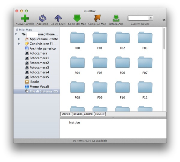 Screenshot di iFunBox su Mac