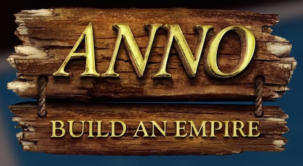 Screenshot del logo del gioco Anno: Build an Empire presente nel video di presentazione